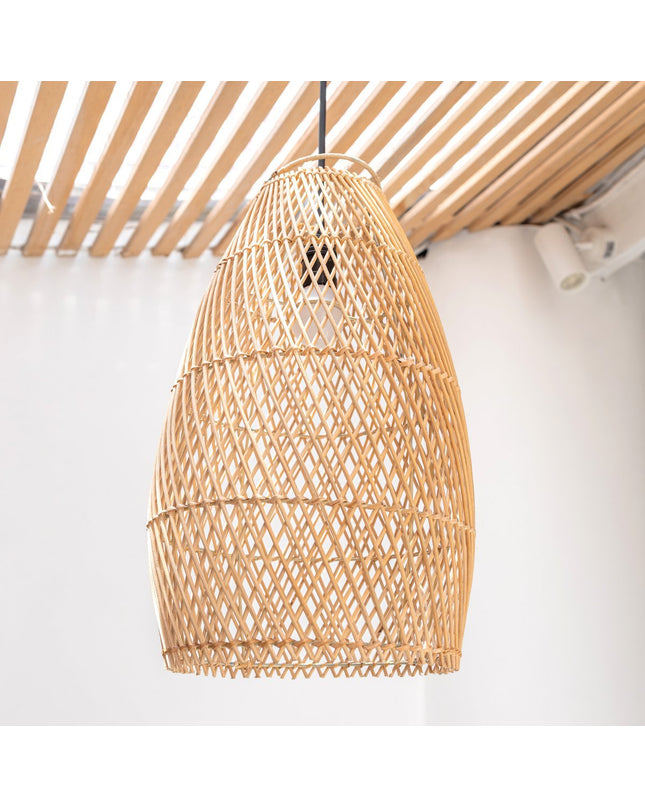 Rotan plafondlamp Boho lampenkap TABUNG