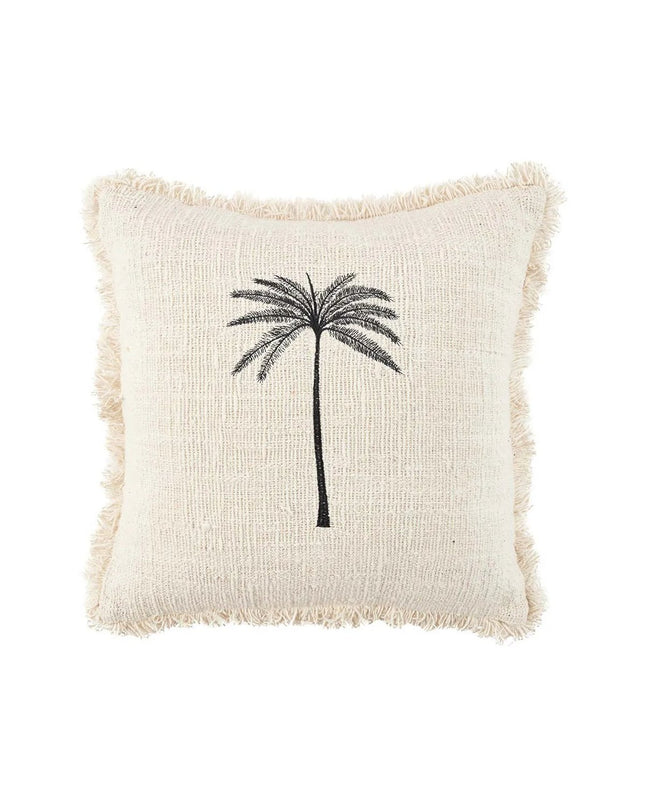 De Gili Palm Kussenhoes - Natuurlijk Zwart