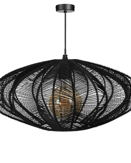 Kanti Hanglamp - H20 x Ø41 cm - Metaal - Zwart