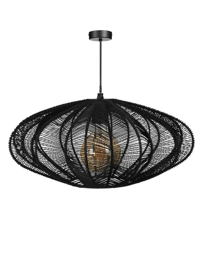Kanti Hanglamp - H20 x Ø41 cm - Metaal - Zwart