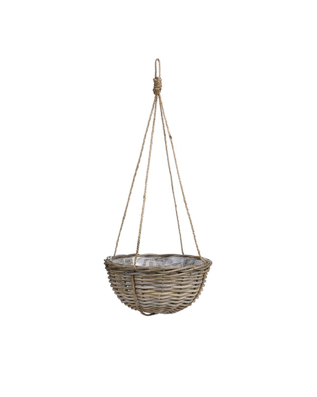 Marcia Plantenmand Hangend voor Buiten - H20 x Ø40 cm - Rotan - Grijs