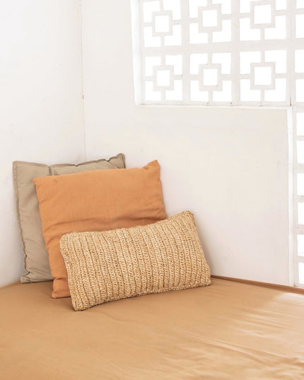 Raffia Sierkussen 50x30 cm met vulling Decoratief kussen Bankkussen DALUNG