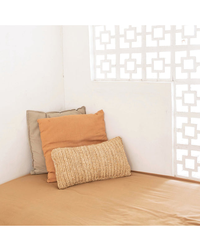 Raffia Sierkussen 50x30 cm met vulling Decoratief kussen Bankkussen DALUNG