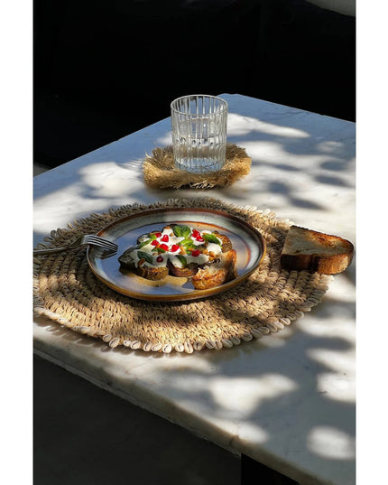 De Raffia Schelp Placemat - Natuurlijk