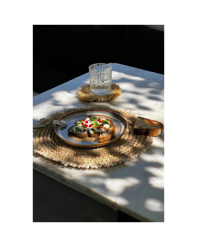 De Raffia Schelp Placemat - Natuurlijk