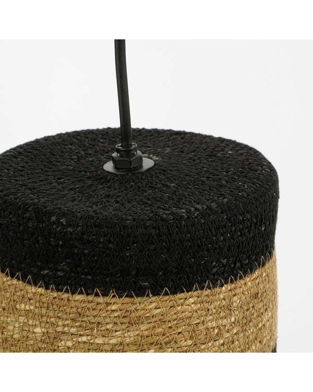 Jinx Hanglamp - H30 x Ø15 cm - Jute - Zwart