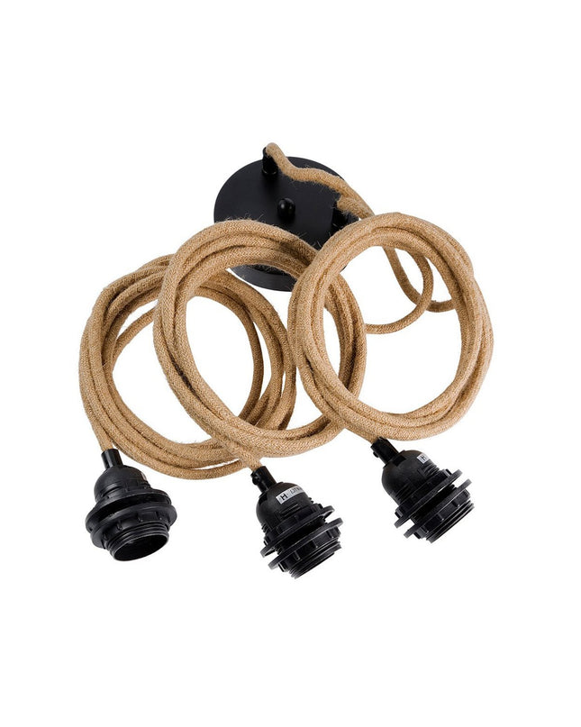 Fitting Lampen Plafond - Naturel Zwart - 3 Fittings