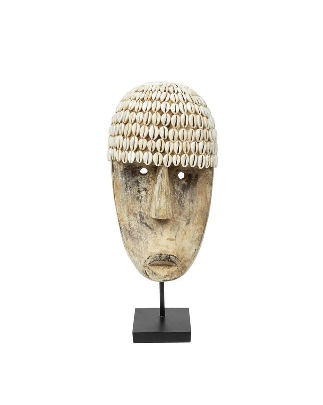 The Cowrie Mask on Stand - Medium