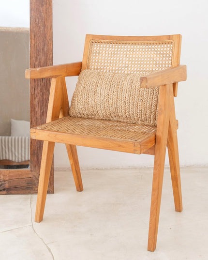 Raffia Sierkussen 50x30 cm met vulling Decoratief kussen Bankkussen DALUNG