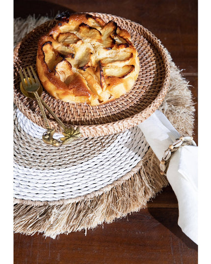 De Seagrass Raffia Placemat - Naturel Wit