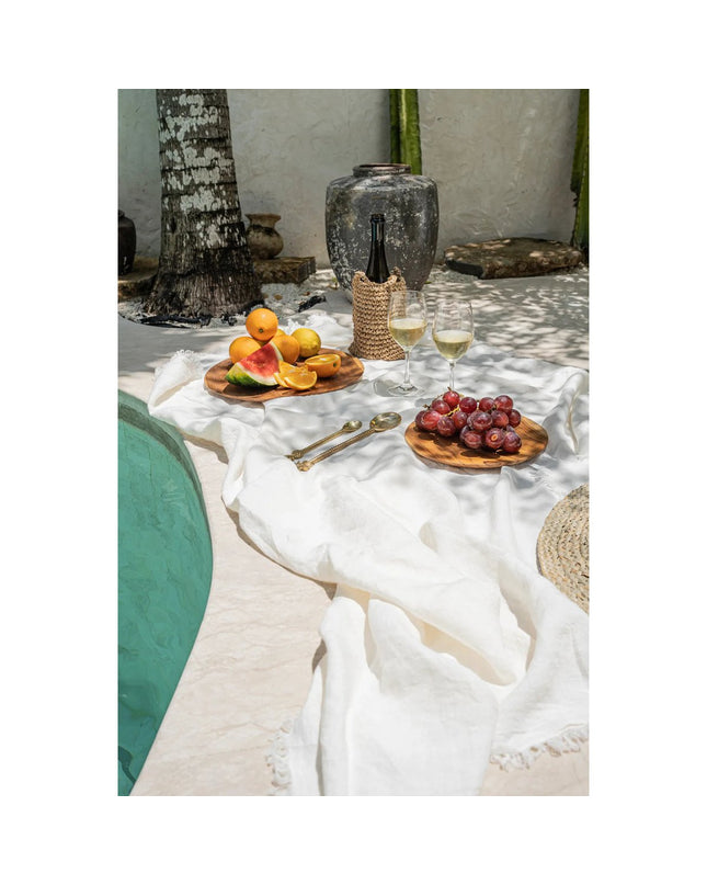 Het linnen tafelkleed - Wit - 180x300