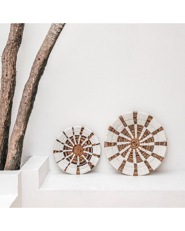 Wanddecoratie | Wandmand | Wandmand | Decoratieve schaal HUTAN van bananenvezel (2 maten)