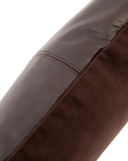 De leren kussenhoes met vier panelen - Choco - 40x40