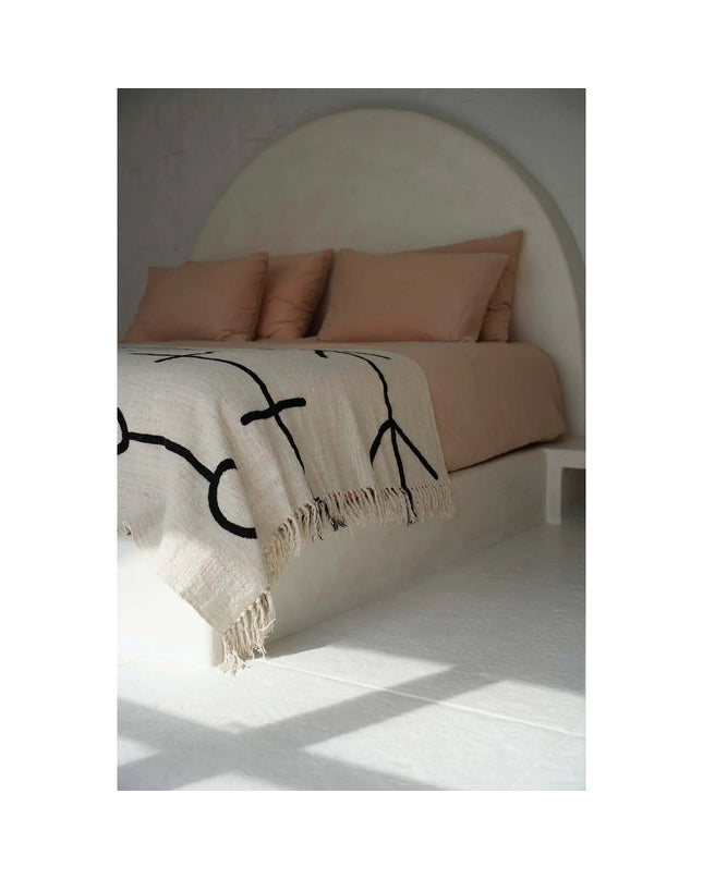 The Evil Eye Bedsprei - Natuurlijk Zwart