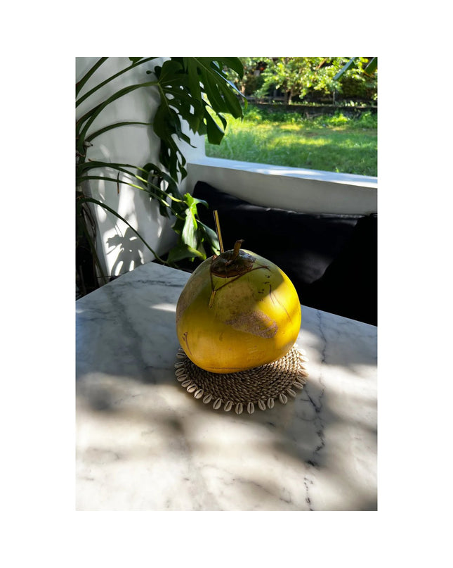 De Seagrass Shell Pan Coaster - Natural