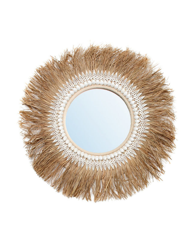 The Raffia Ginger Mirror - Naturel