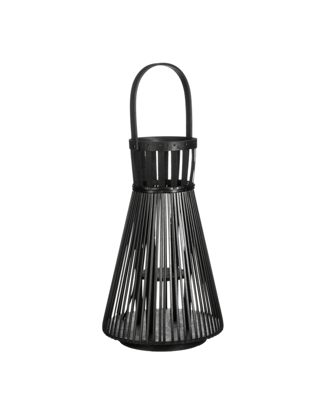 Cosmo Lantaarn - H45 x Ø15 cm - Gerecycled polyester - Zwart