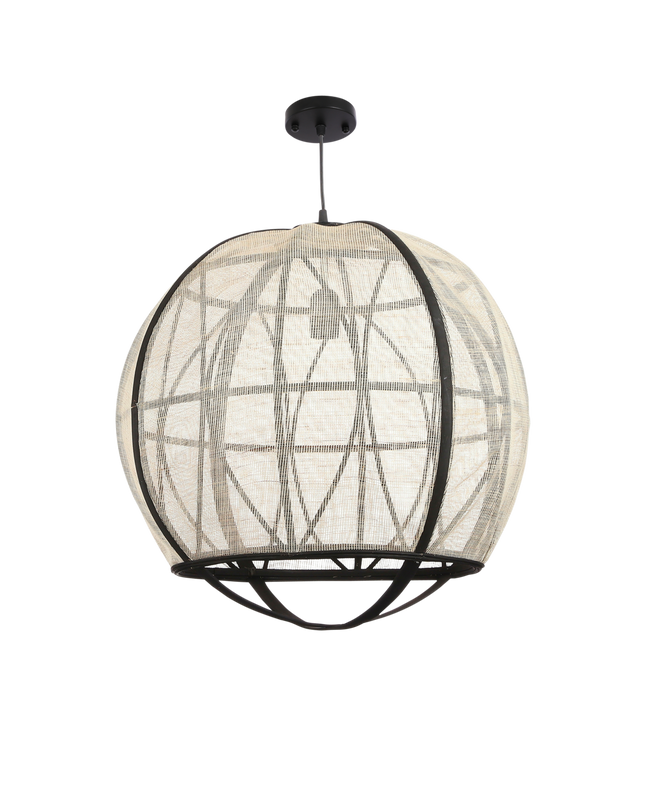 Pella Hanglamp - H50 x Ø51 cm - Linnen - Off White