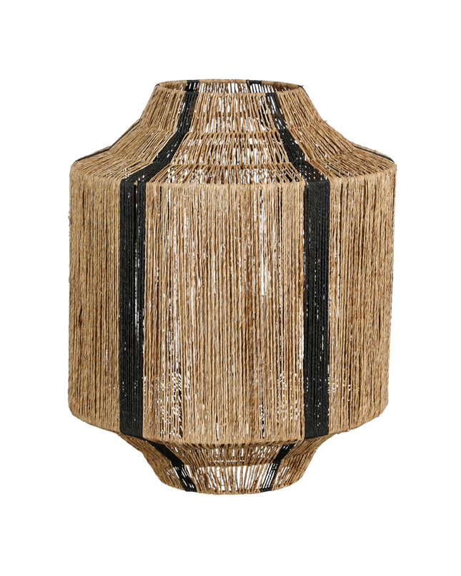 Liliano Lantaarn - H51 x Ø40 cm - Jute - Zwart