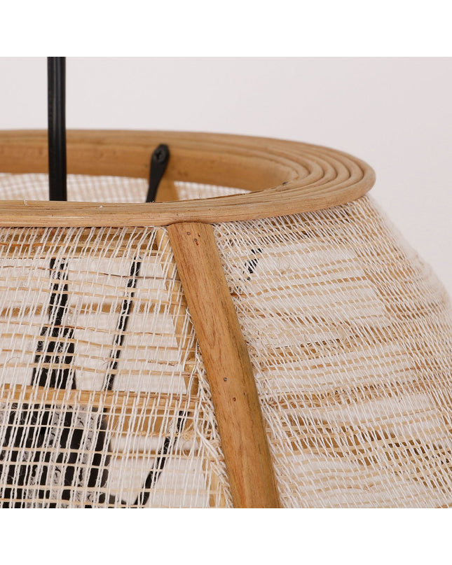 Pella Hanglamp - H58 x Ø33 cm - Linnen - Beige