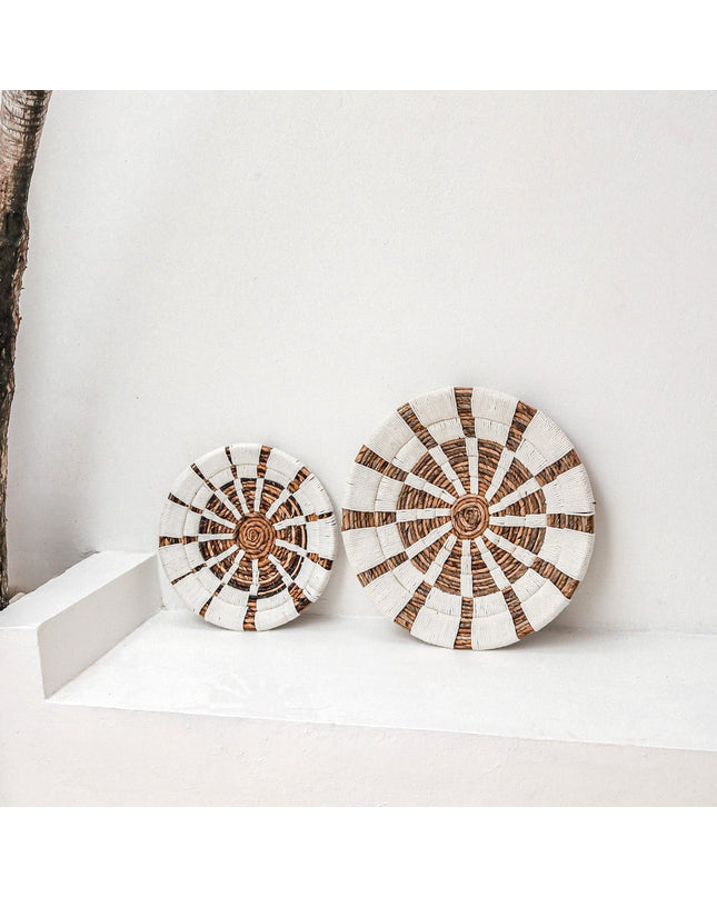 Wanddecoratie | Wandmand | Wandmand | Decoratieve schaal HUTAN van bananenvezel (2 maten)