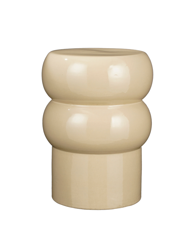 Vendi Bijzettafel - H44 x Ø32 cm - Keramiek - Crème