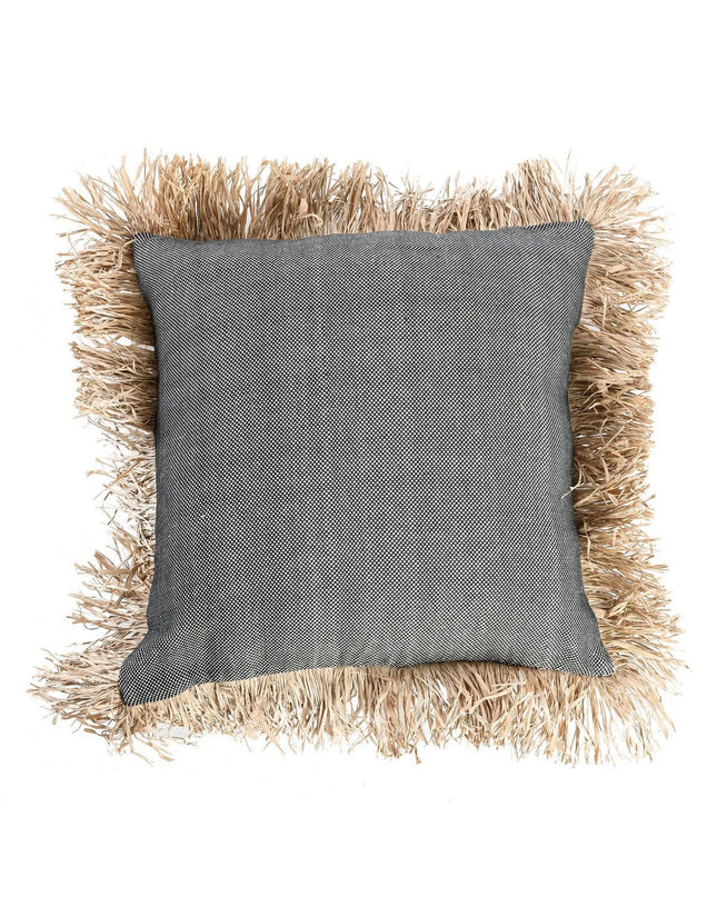 De Katoenen Bonita Kussenhoes - Naturel Zwart - 60x60