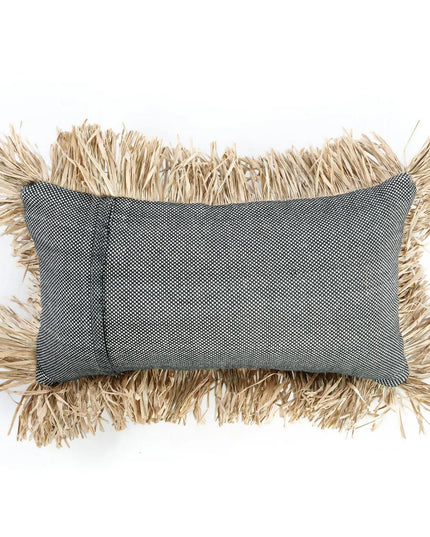 De Katoenen Bonita Kussenhoes - Naturel Zwart - 30x50