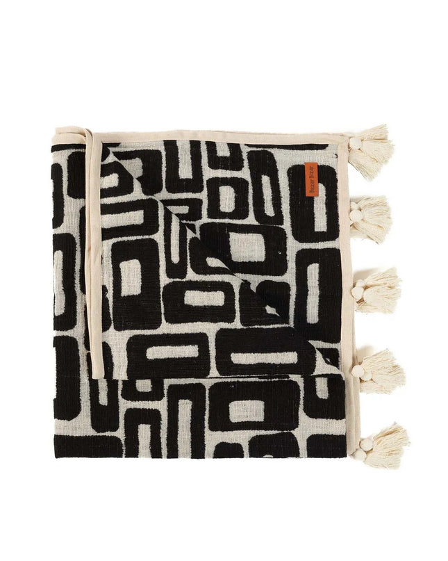 De Aztec Bedsprei - Natuurlijk Zwart