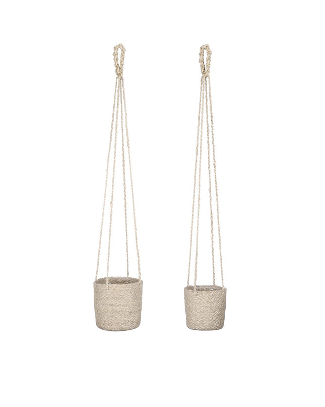 Atlantic Plantenmand - Set van 2 - H16 x Ø16 cm - Crème