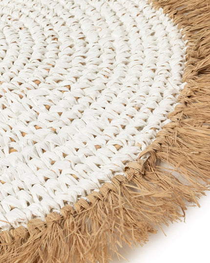 De Waterhyacint Raffia Placemat - Wit Naturel