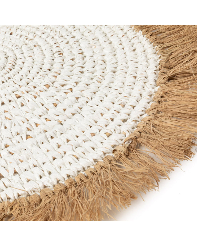 De Waterhyacint Raffia Placemat - Wit Naturel