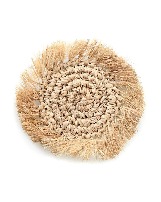 The Fringe Raffia Coaster - Natural