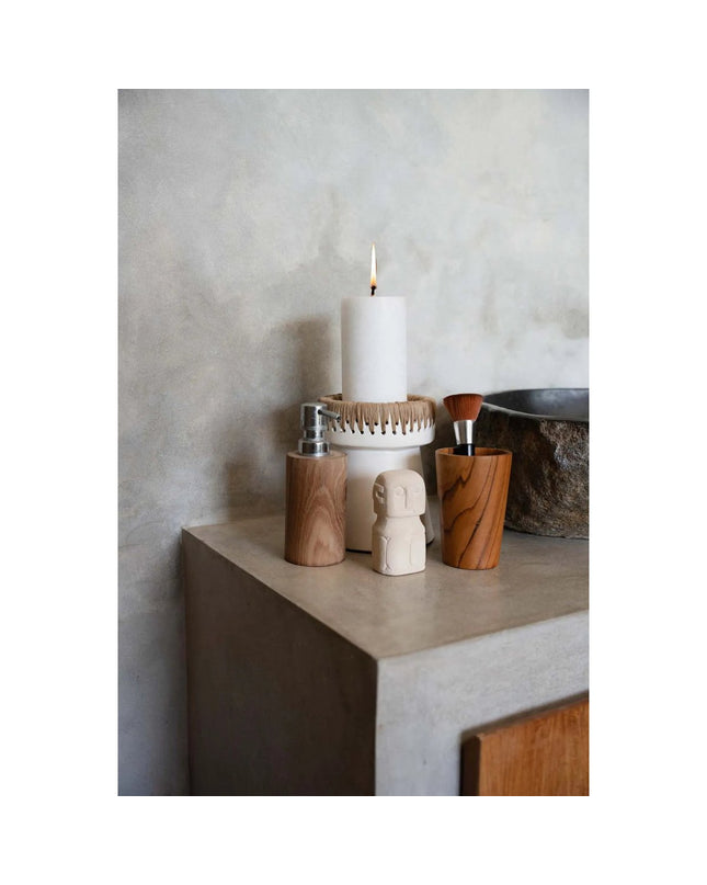 De Mooie Kaarsenhouder - Wit Naturel - M
