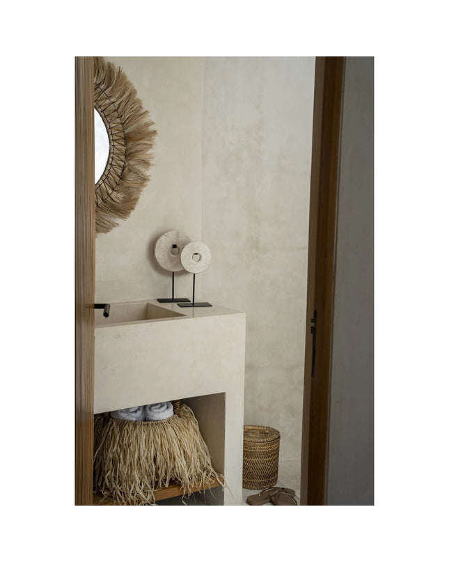 The Marble Disc on Stand - White - S