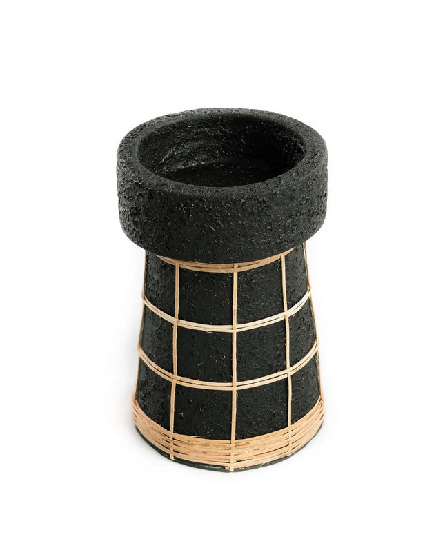 De Serene Kaarsenhouder - Zwart Naturel - L