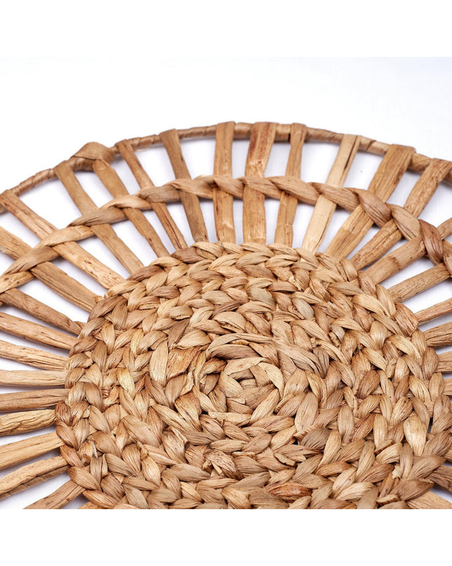 Placemat (set van 2, 4 of 6) CARUBAN | 38 cm Boho Placemat rond gemaakt van Waterhyacint
