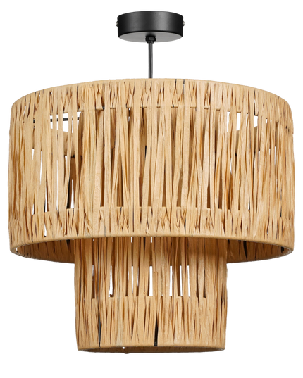 Elisa Hanglamp - H30 x Ø35 cm - Raffia - Lichtbruin