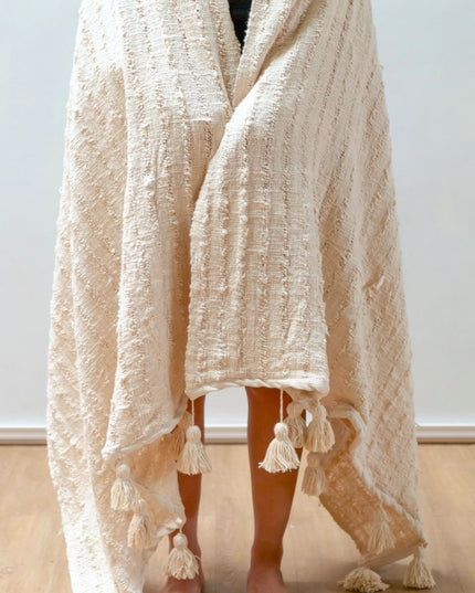 Boho Deken Katoenen Deken Sprei Bedovertrek Bankdeken 110x200 cm TENUN Handgeweven van katoen