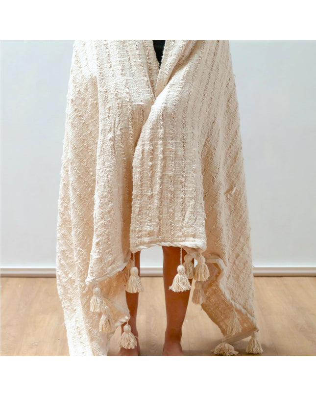 Boho Deken Katoenen Deken Sprei Bedovertrek Bankdeken 110x200 cm TENUN Handgeweven van katoen