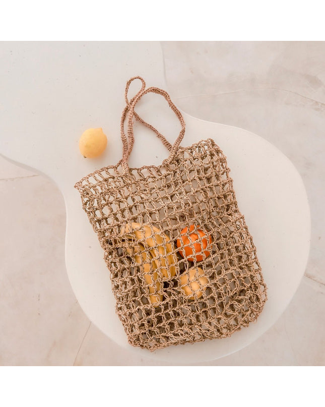 Tas van raffiakoord | Handgeweven herbruikbare boodschappentas CANANG