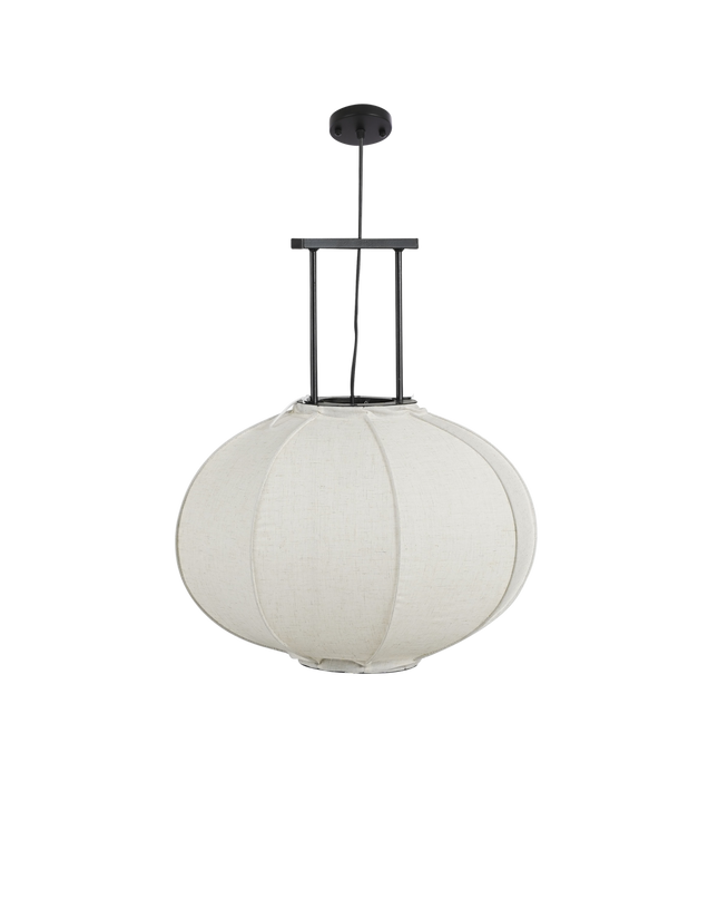 Pego Hanglamp - H55 x Ø50 cm - Linnen - Off White