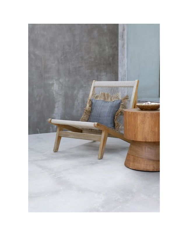 De Katoenen Bonita Kussenhoes - Naturel Zwart - 60x60