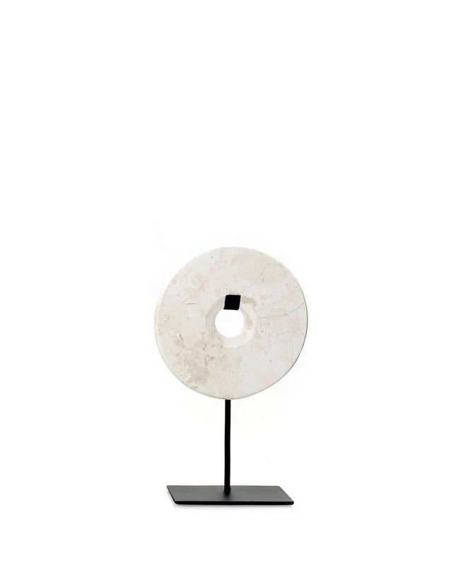 The Marble Disc on Stand - White - S