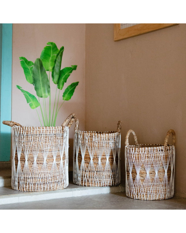 Boho wasmand | Plantenmand | Opbergmand MANDURO gemaakt van bananenvezel (3 maten)
