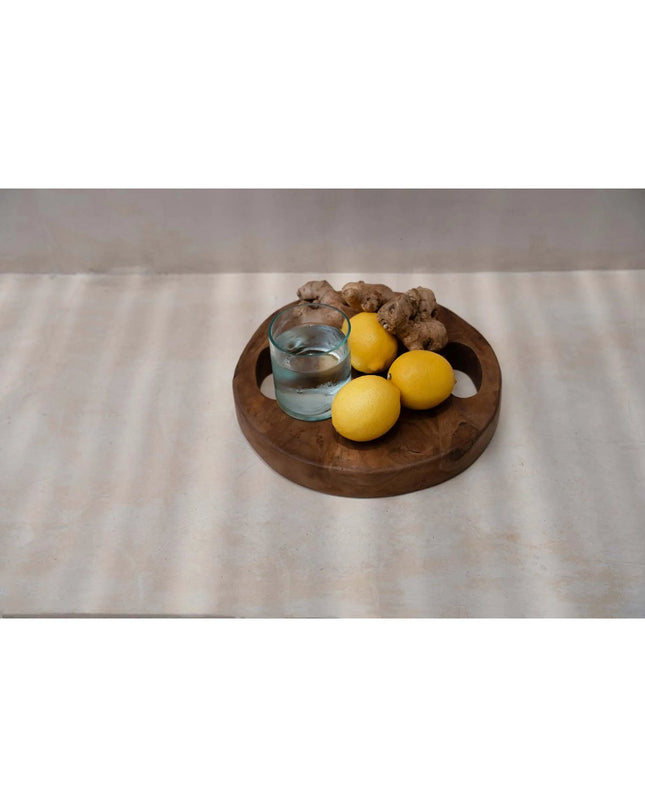 Dienblad The Teak Root - Natural - Rond Ø30cm