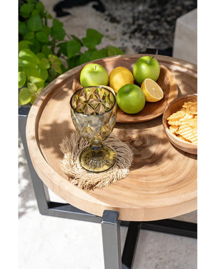The Fringe Raffia Coaster - Natural