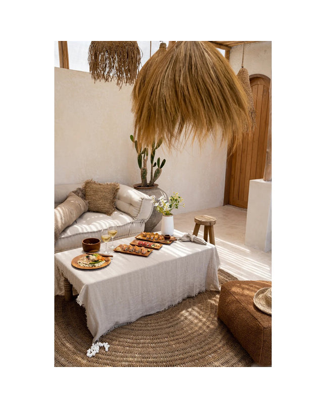 Het linnen tafelkleed - Beige - 150x150