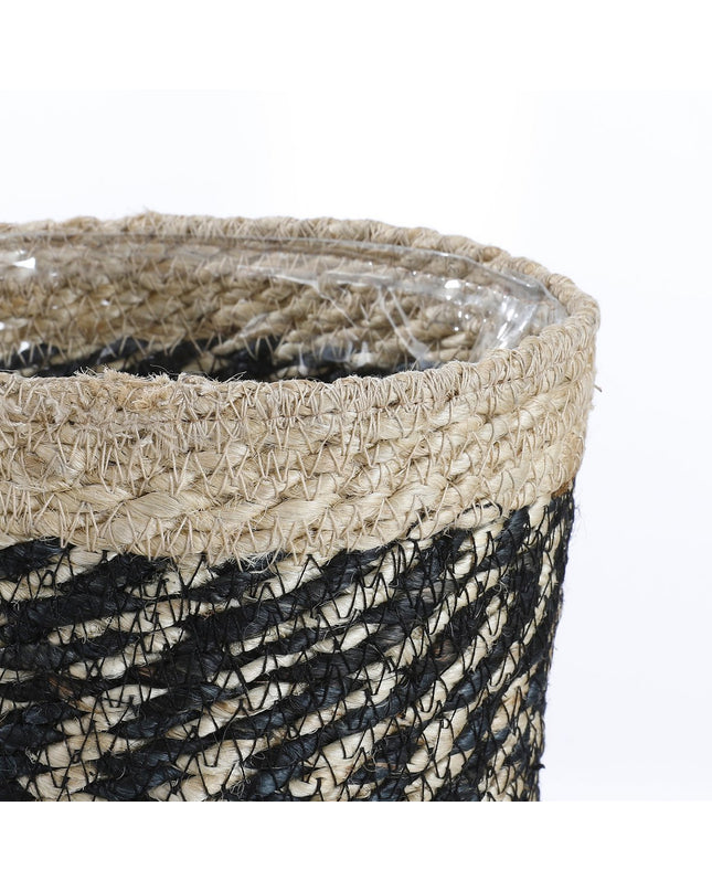 Bonaparte Plantenmand - H20 x Ø20 cm - Jute - Zwart