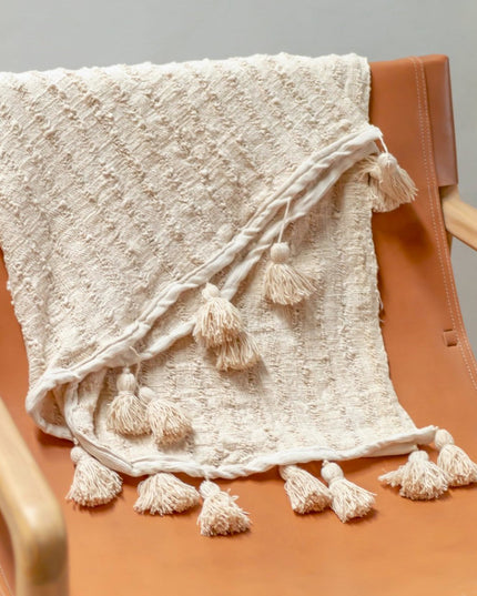 Boho Deken Katoenen Deken Sprei Bedovertrek Bankdeken 110x200 cm TENUN Handgeweven van katoen